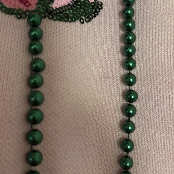 QUEEN OF SPARKLES Pink Rose Embellished Cardigan - Picture 8 of 9